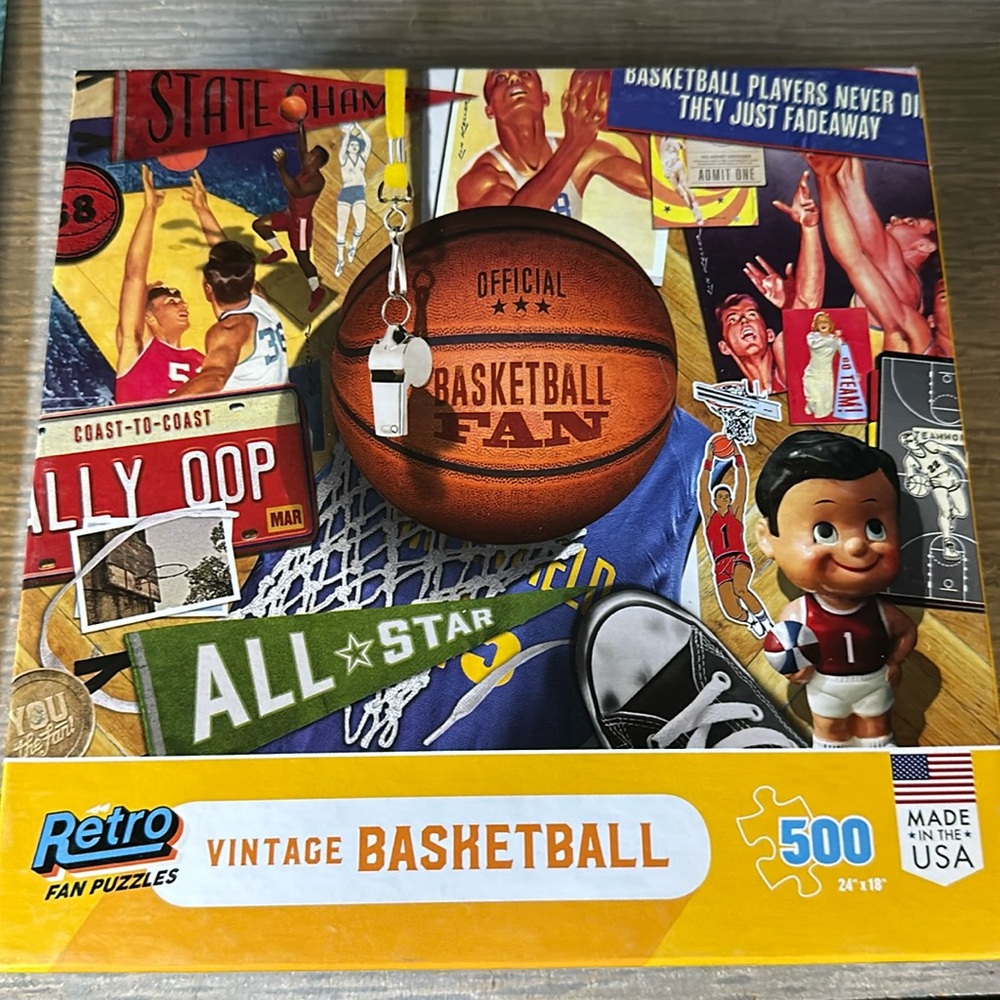 Puzzle jigsaw puzzle 500 piece retro vintage basketball themed